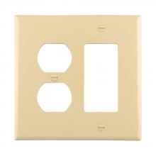 Eaton Wiring Devices PJ826V-SP-L - Wallplate 2G Dup/Deco Combo Poly Mid IV