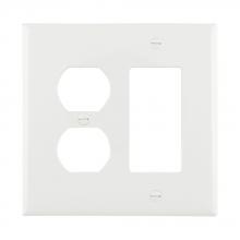 Eaton Wiring Devices PJ826W-SP-L2 - Wallplate 2G Dup/Deco Combo Poly Mid WH