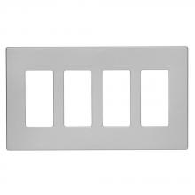Eaton Wiring Devices PJS264SG-SP-L - Wallplate 4G Deco Screwless Poly Mid SG