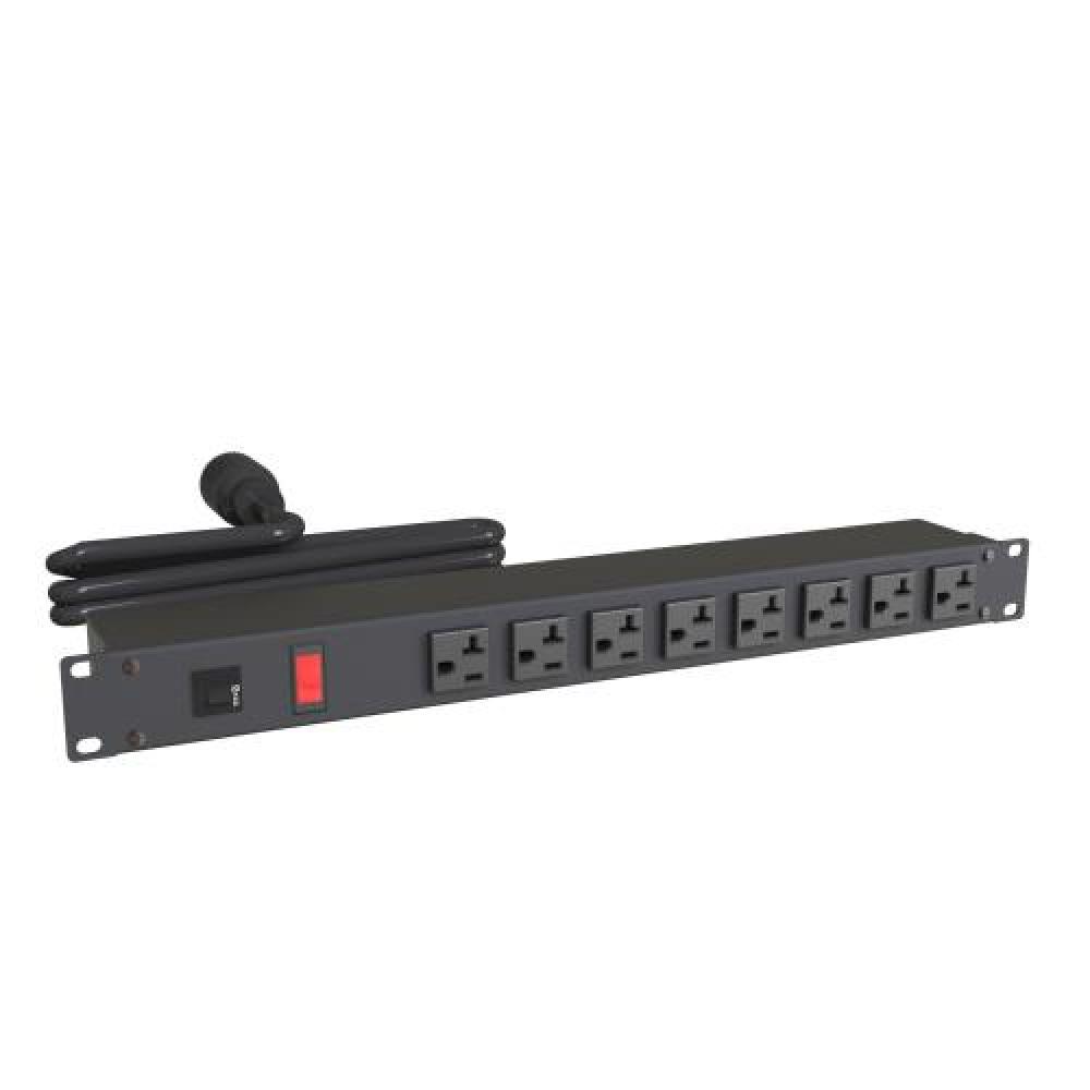 20A RACK MOUNT, 8 REC ON FRONT