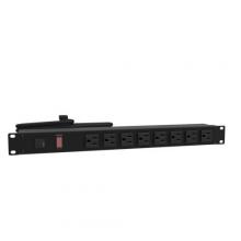 Hammond Manufacturing 1582T8A1BK - 19" RACK MOUNT, 8 REC ON FRONT