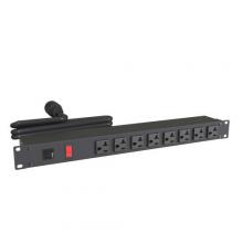 Hammond Manufacturing 1589T8F1BKRF - 20A RACK MOUNT, 8 REC ON FRONT