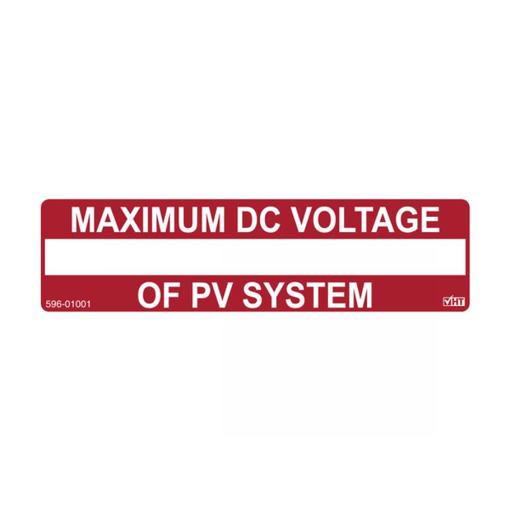 MAX DC VOLT PV SYS, RED, 50/RL