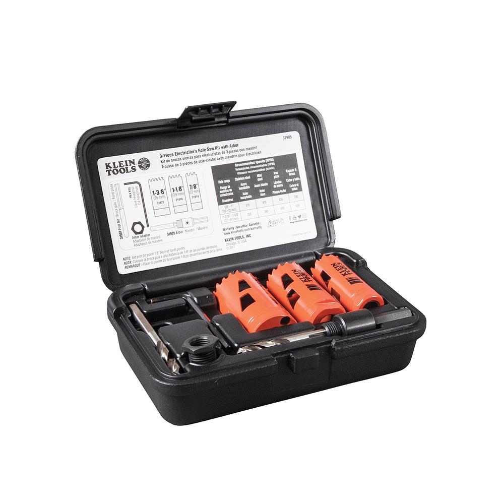 3-Piece Hole Saw Kit w/ Arbor