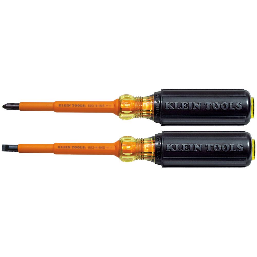 Screwdriver Set, Insul, 4&#34; L, 2 Pc