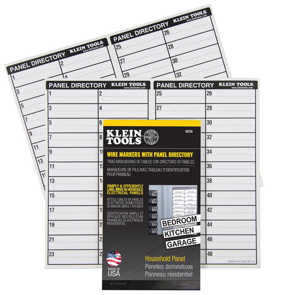 Wire Markers with Panel Directory
