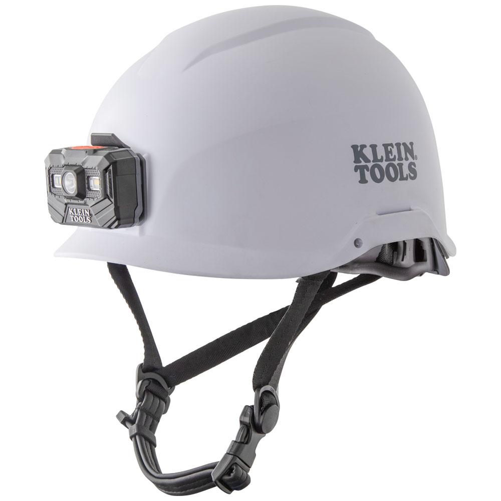 Safety Helmet, White w/Lamp