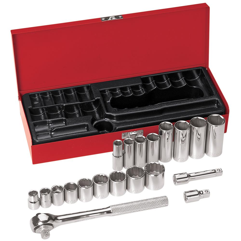 3/8&#34; Drive Socket Wrench Set, 20 Pc