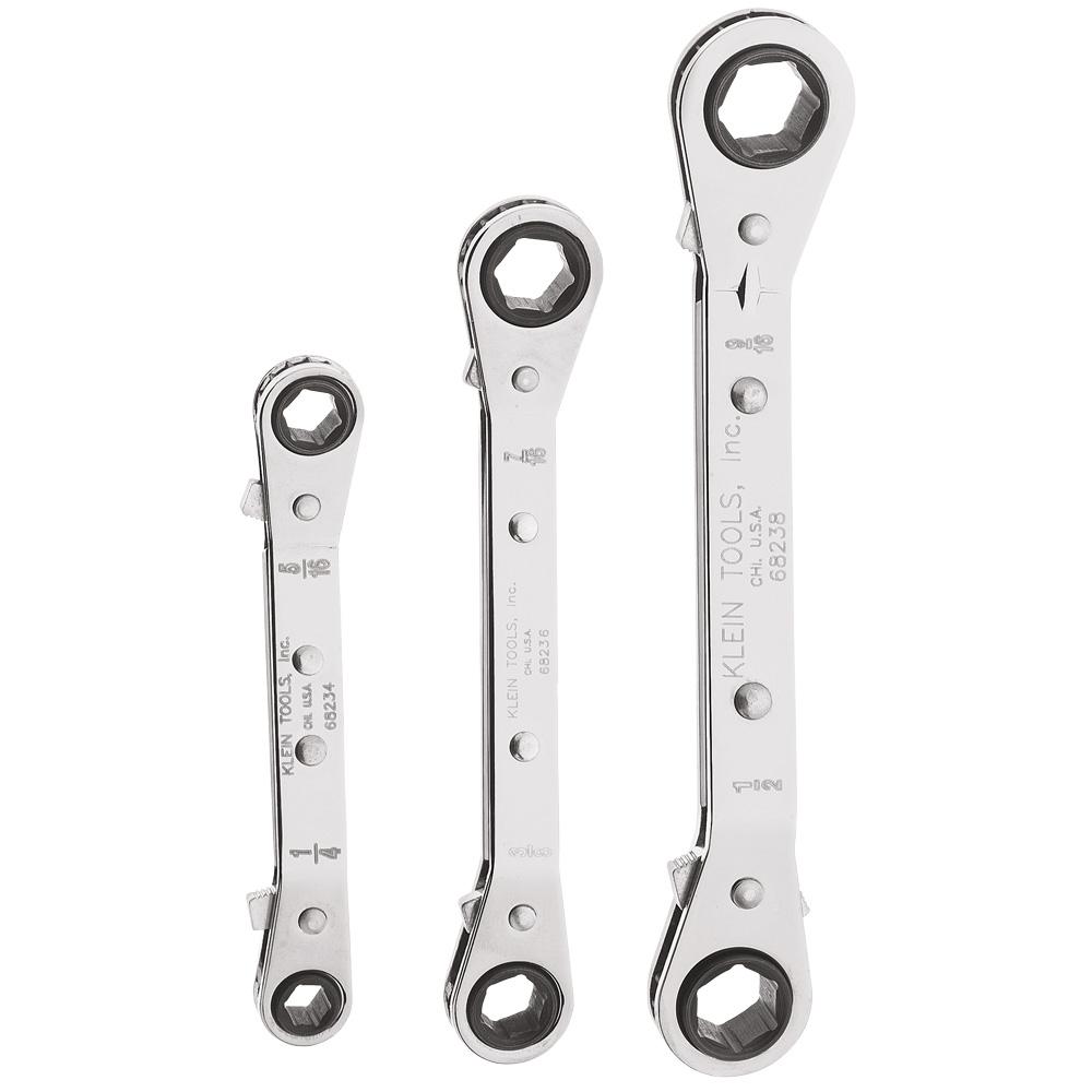 Reverse Ratchet Box Wrench Set 3 Pc