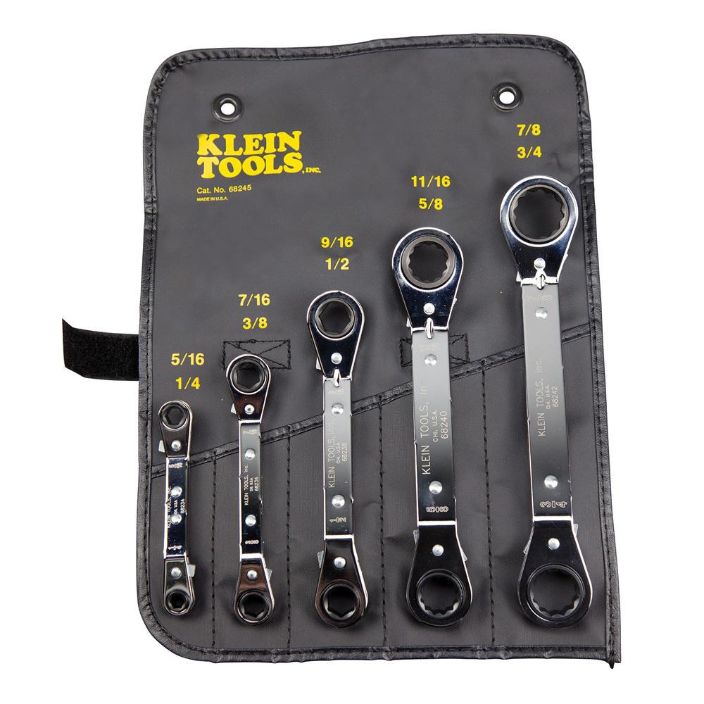 Reverse Ratchet Box Wrench Set 5 Pc