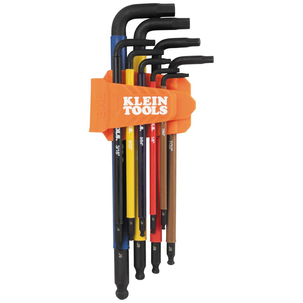 Color-Coded SAE Hex Key Set, 9 Pc