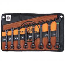 Klein Tools 69408G - SAE Ratcheting Wrench Set, 8 Pc