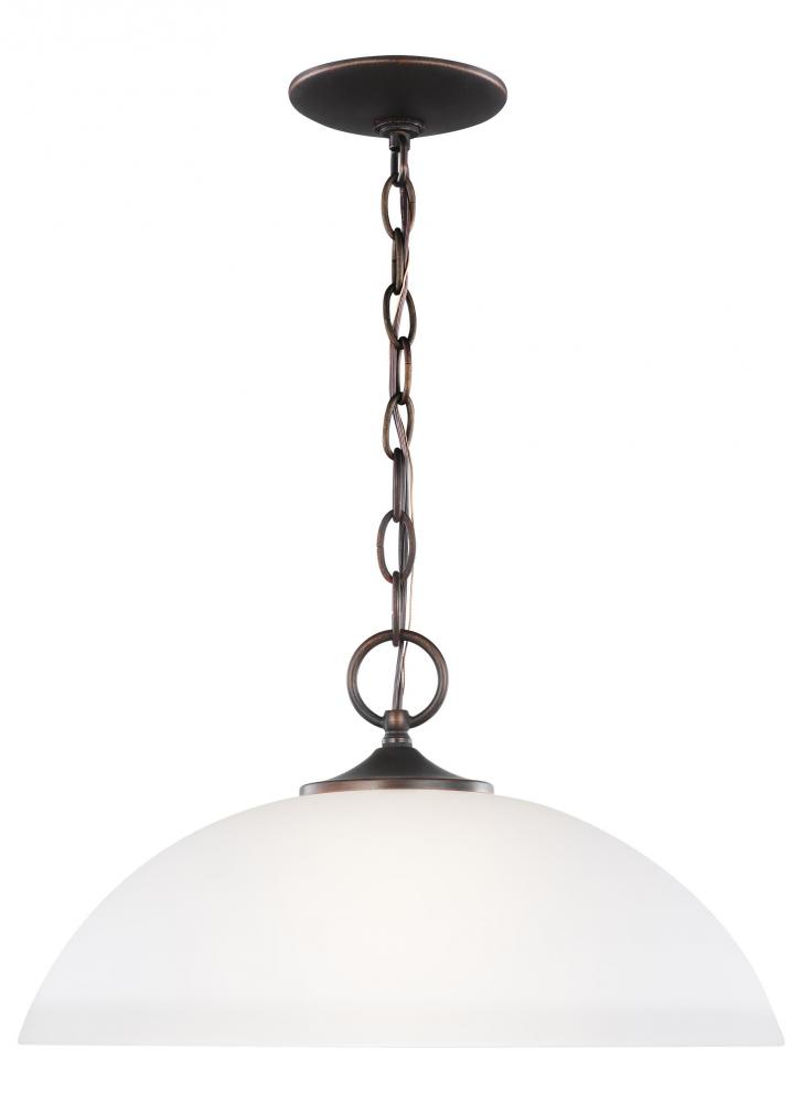 Geary transitional 1-light indoor dimmable ceiling hanging single pendant light in bronze finish wit