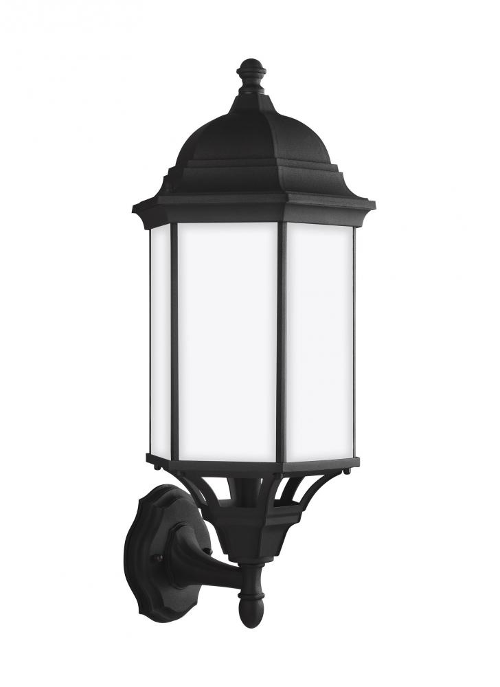 Sevier traditional 1-light outdoor exterior large uplight outdoor wall lantern sconce in black finis