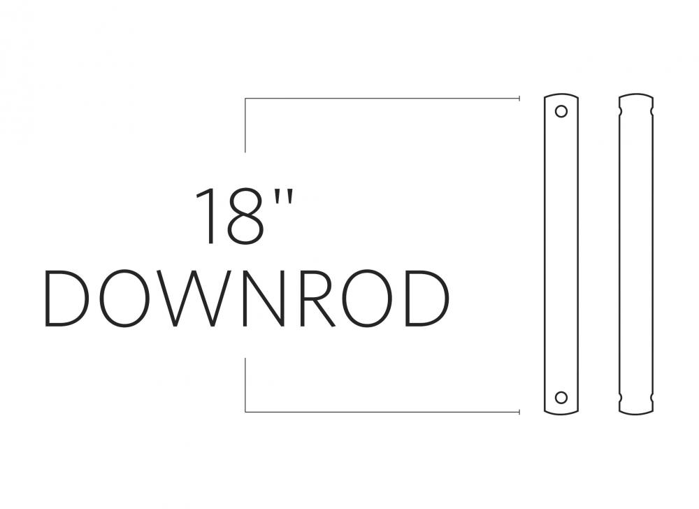 18&#34; Downrod in Washed Grey