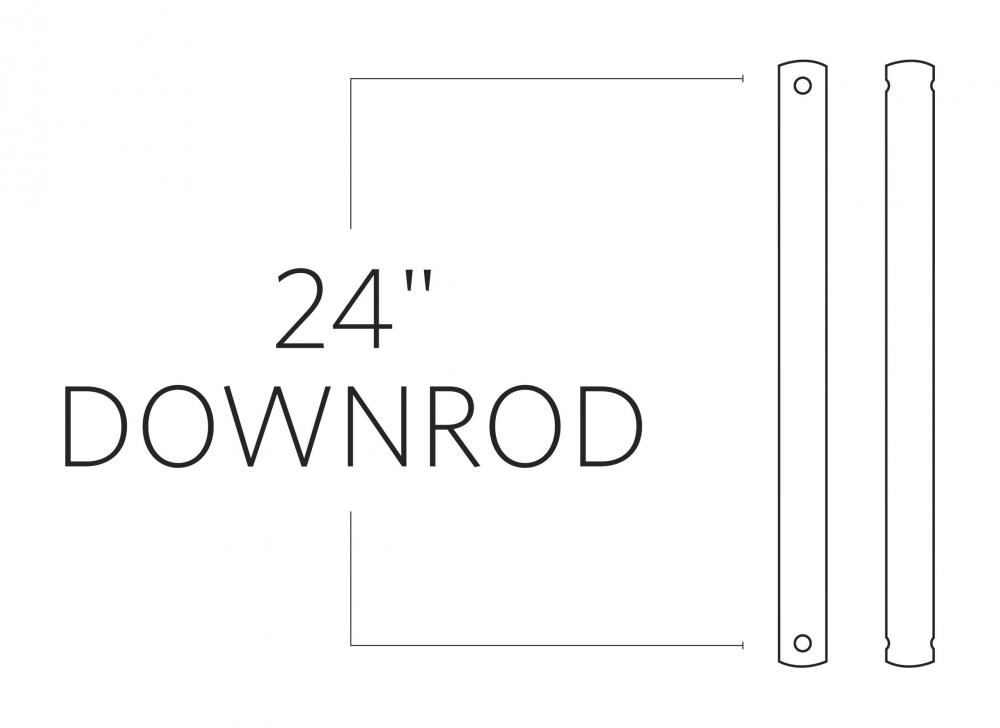 24&#34; Downrod in Dark Weathered Zinc