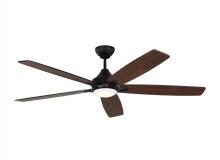 Generation Lighting 5LWDSM60MBKD - Lowden 60" Dimmable Indoor/Outdoor Integrated LED Black Ceiling Fan with Light Kit