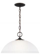 Generation Lighting 6516501-710 - Geary transitional 1-light indoor dimmable ceiling hanging single pendant light in bronze finish wit