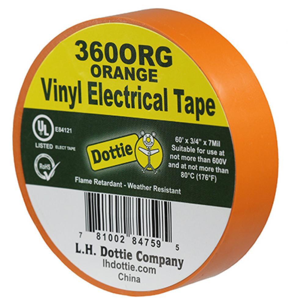 3/4&#34; X 60&#39; X 7 Mil. Electrical Tape (Ora