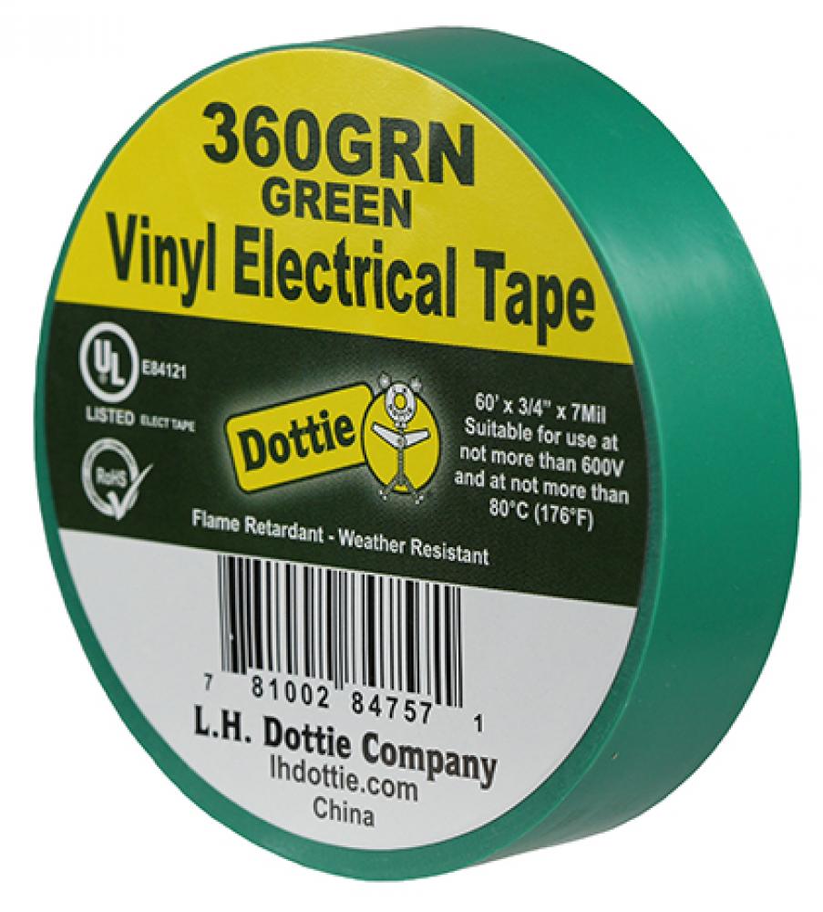 3/4&#34; X 60&#39; X 7 Mil. Electrical Tape (Gre