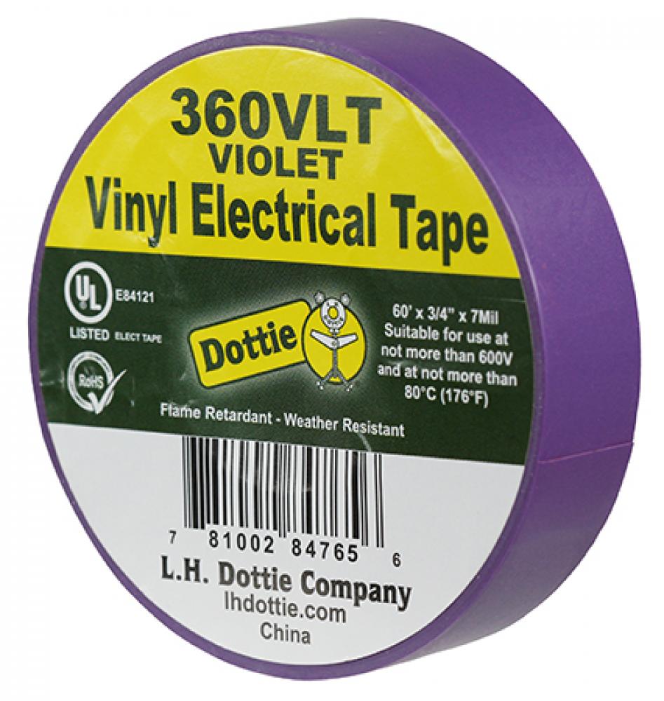 3/4&#34; x 60&#39; x 7 Mil. Elec Tape - Violet