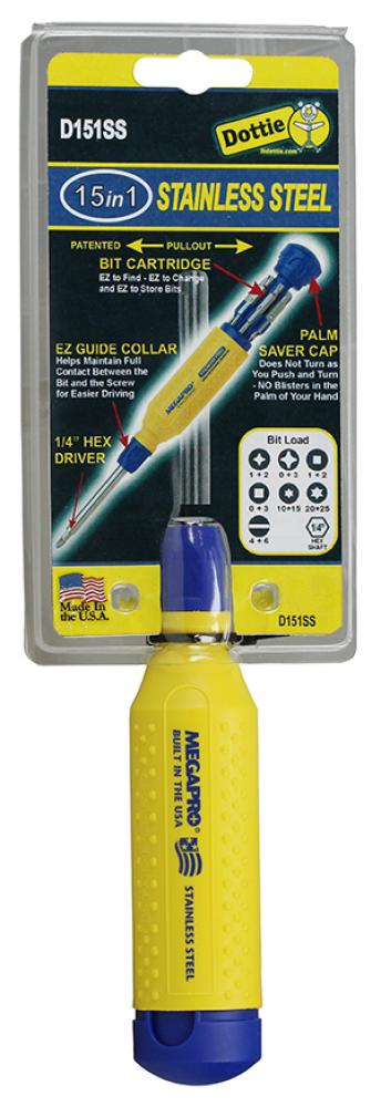 15 in 1 Screwdriver Stainless Steel - Yellow / B