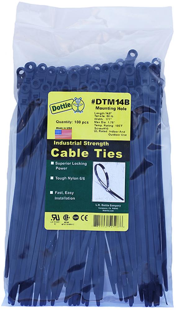 14&#34; Cable Ties Mounting U.V Black Heavy Duty