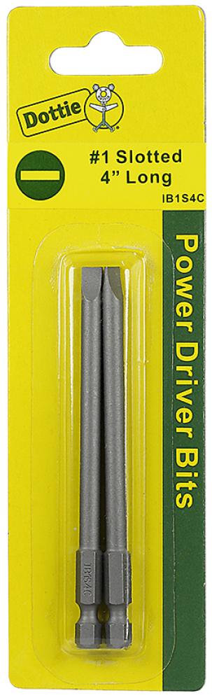 Carded 2 pc. #1 X 4&#34; - #6 Slotted Power Bit