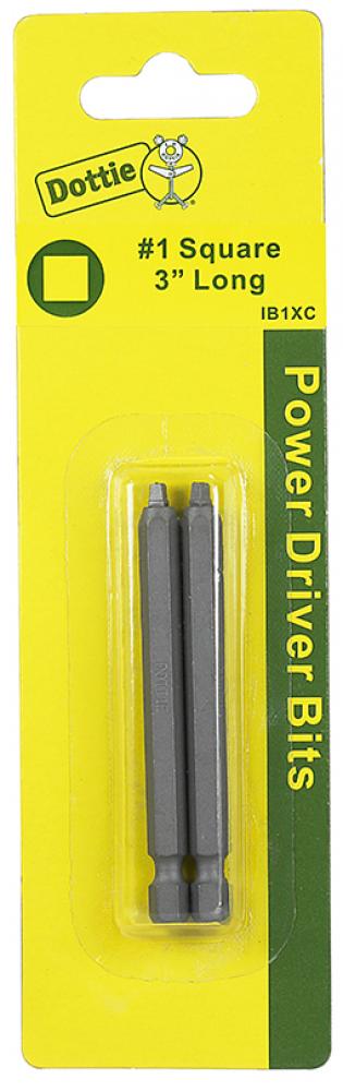 Carded 2 pc. #1 X 3&#34; - #6 Square Drive Power