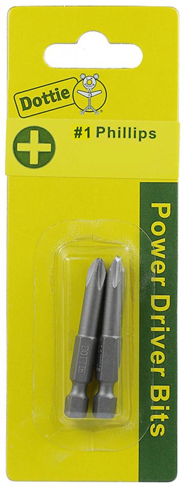 Carded 2 pc. #1 X 3&#34; Phillips Power Bit