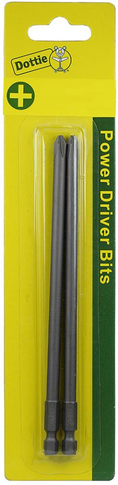 Carded 2 pc. #1 X 6&#34; Phillips Power Bit