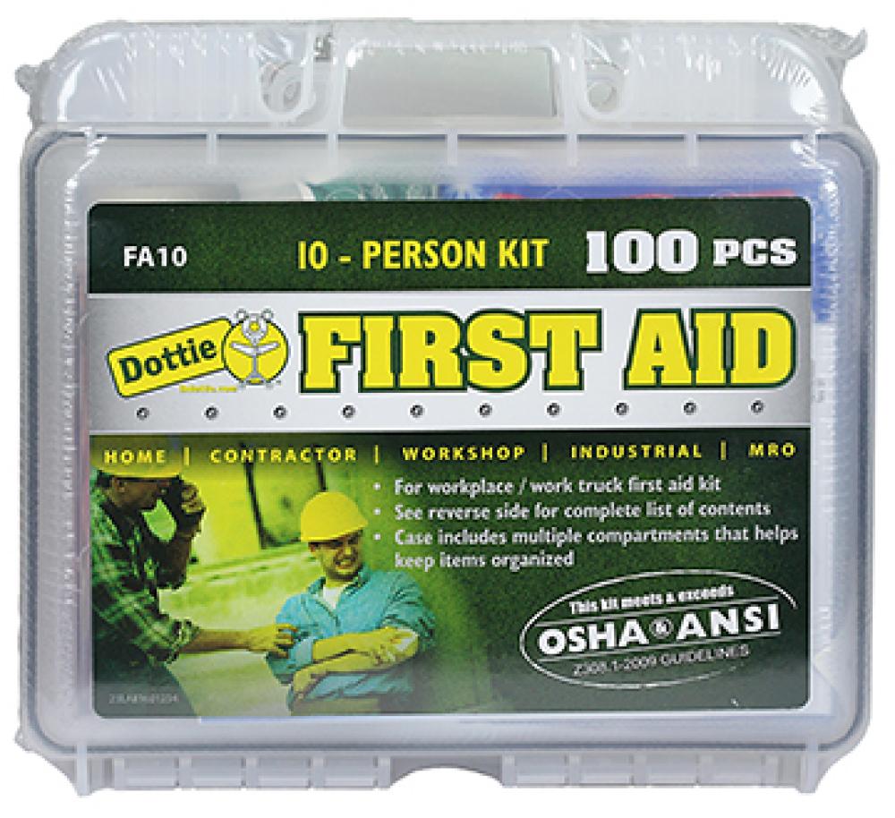 First Aid Kit-10 Person - 100 Pieces