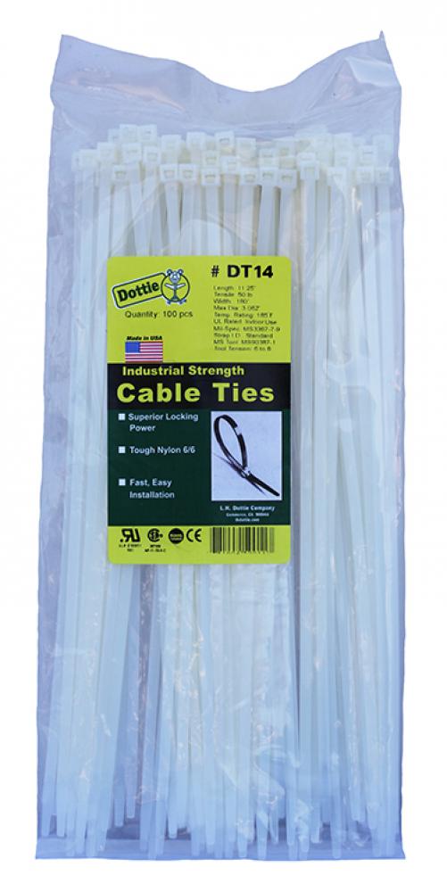 11&#34; Cable Ties Natural Standard Duty Bent Ti