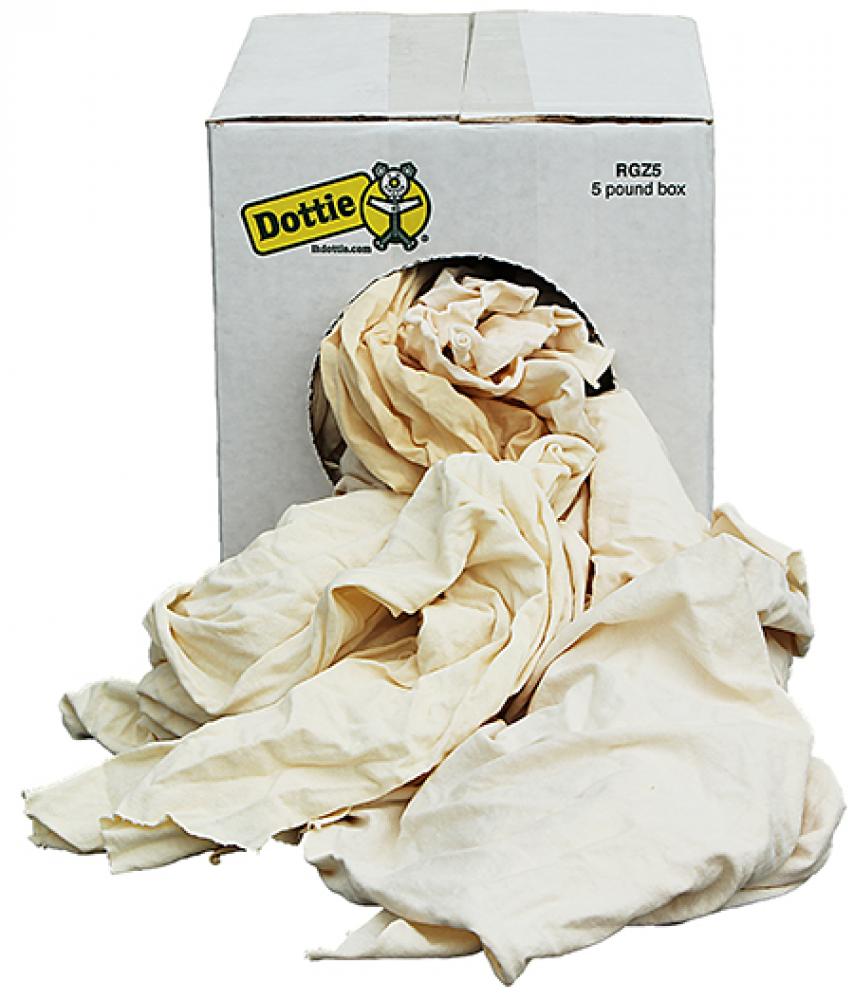 5 Lb Box of Rags ( New White Knit )