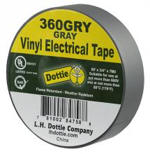 LH Dottie 360GRY - 3/4" X 60' X 7 Mil. Electrical Tape (Gra