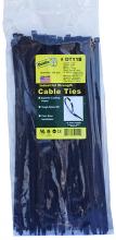 LH Dottie DT11B - 11" Cable Ties U.V. Black Standard Duty Bent