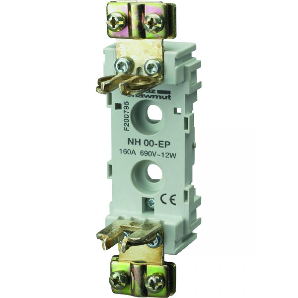 Plastic base NH00 1000VAC 160A 1-Pole DIN Rail E