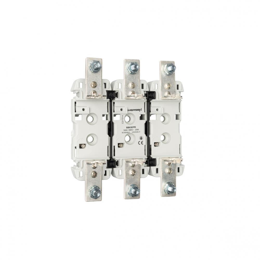 Plastic base NH0 1000VAC 160A 3-Pole DIN Rail EP