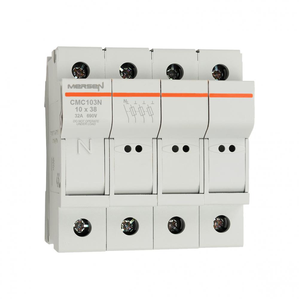 Fuse Holder 10x38 IEC 690VAC 690VDC 3-Pole+N IP2