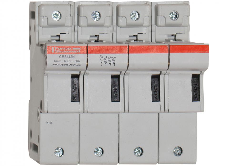 Fuse Holder 14x51 IEC 690VAC 690VDC 3-Pole+N IP2