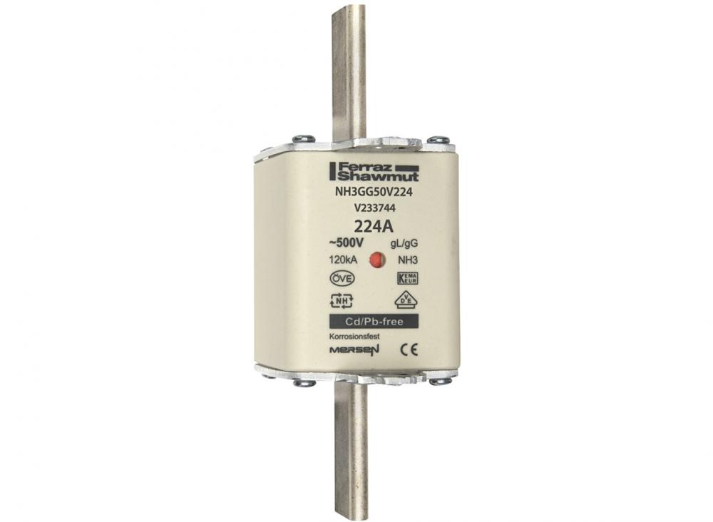 Fuse-link NH3 gG 500VAC 224A live tags Double in
