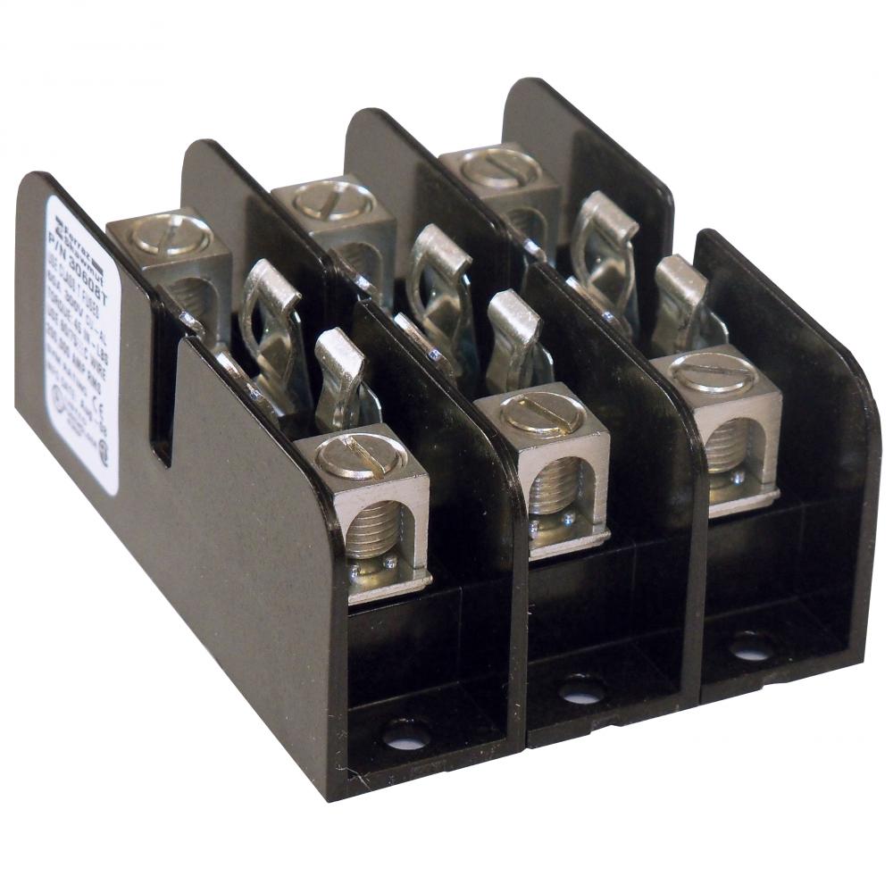 Fuse Block 300VAC 300VDC Class T 60A 3-Pole Box