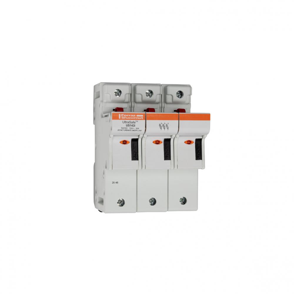 Fuse Holder 800VAC 1000VDC UL 14x51 3-Pole Visua