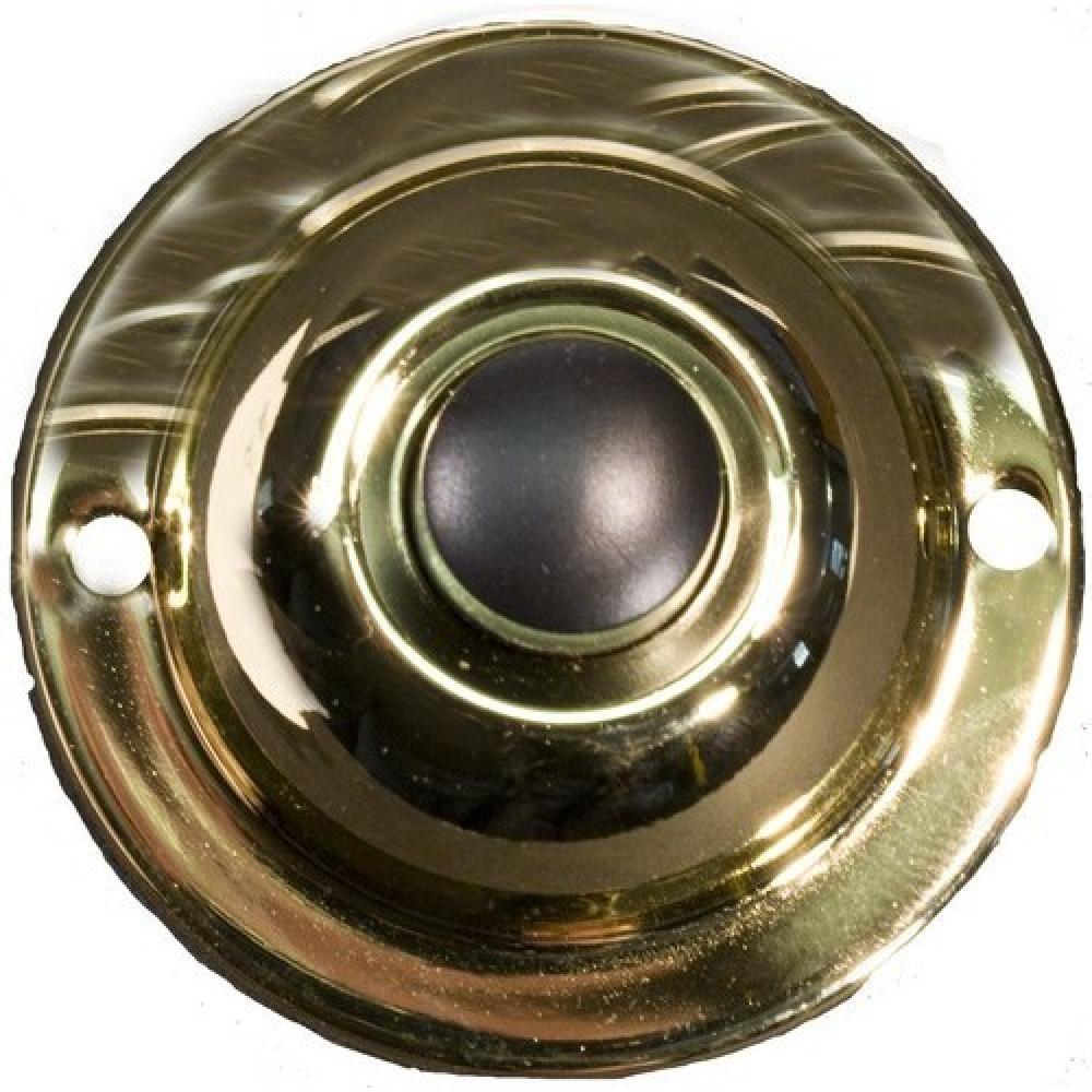 Rnd PushBtn 1-3/4&#34; Solid Polished Brass