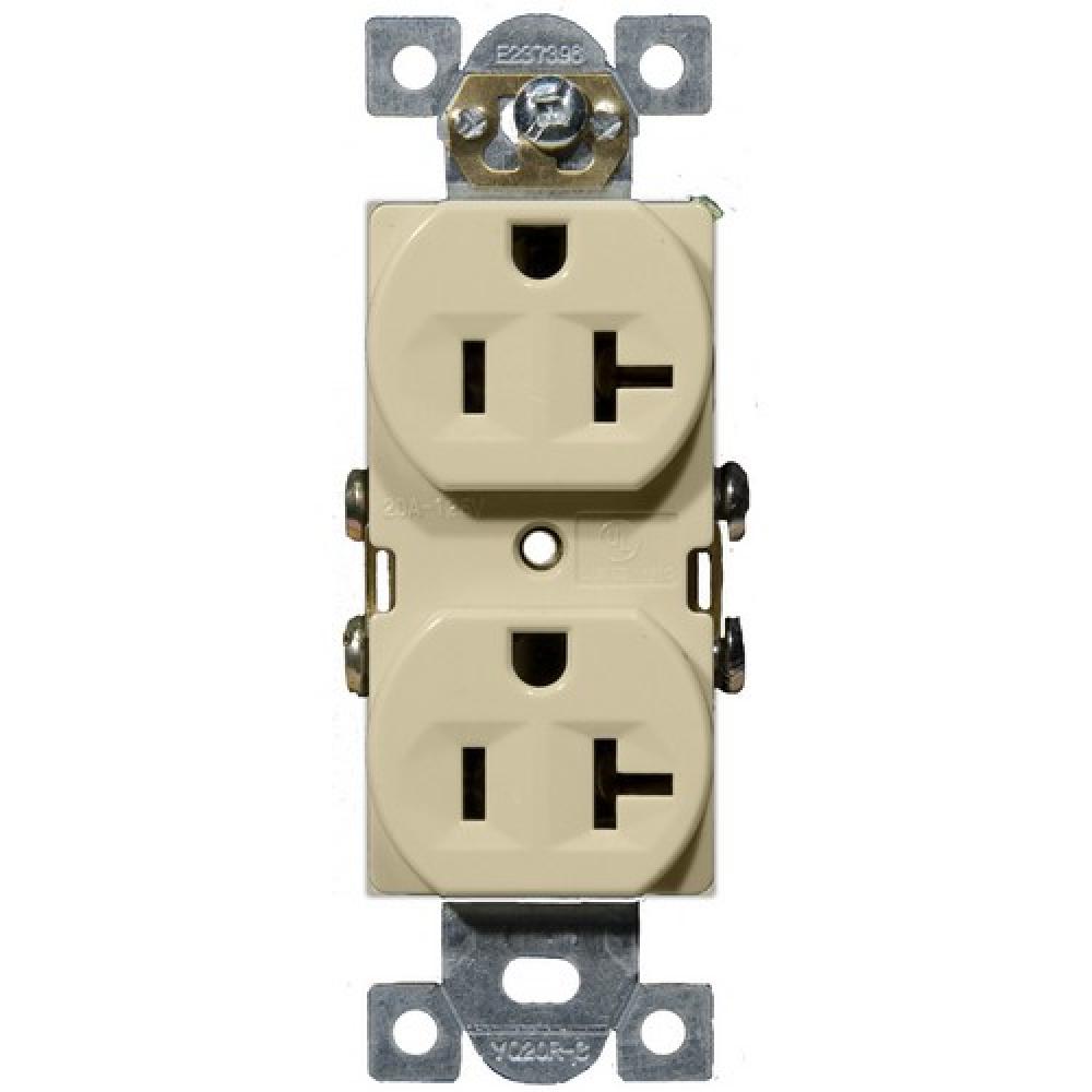 Commerc Duplex Receptacle 20A 125V Wht