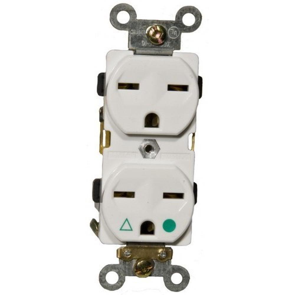 Isolted G Duplex Receptcle Wht 15A-250V