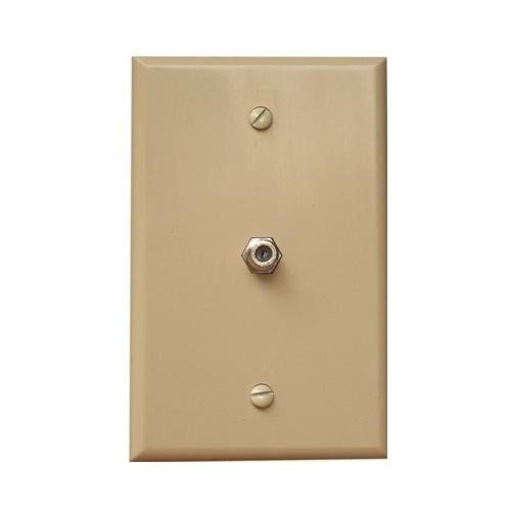 Midsize Sgl F Conn Wallplate Ivory