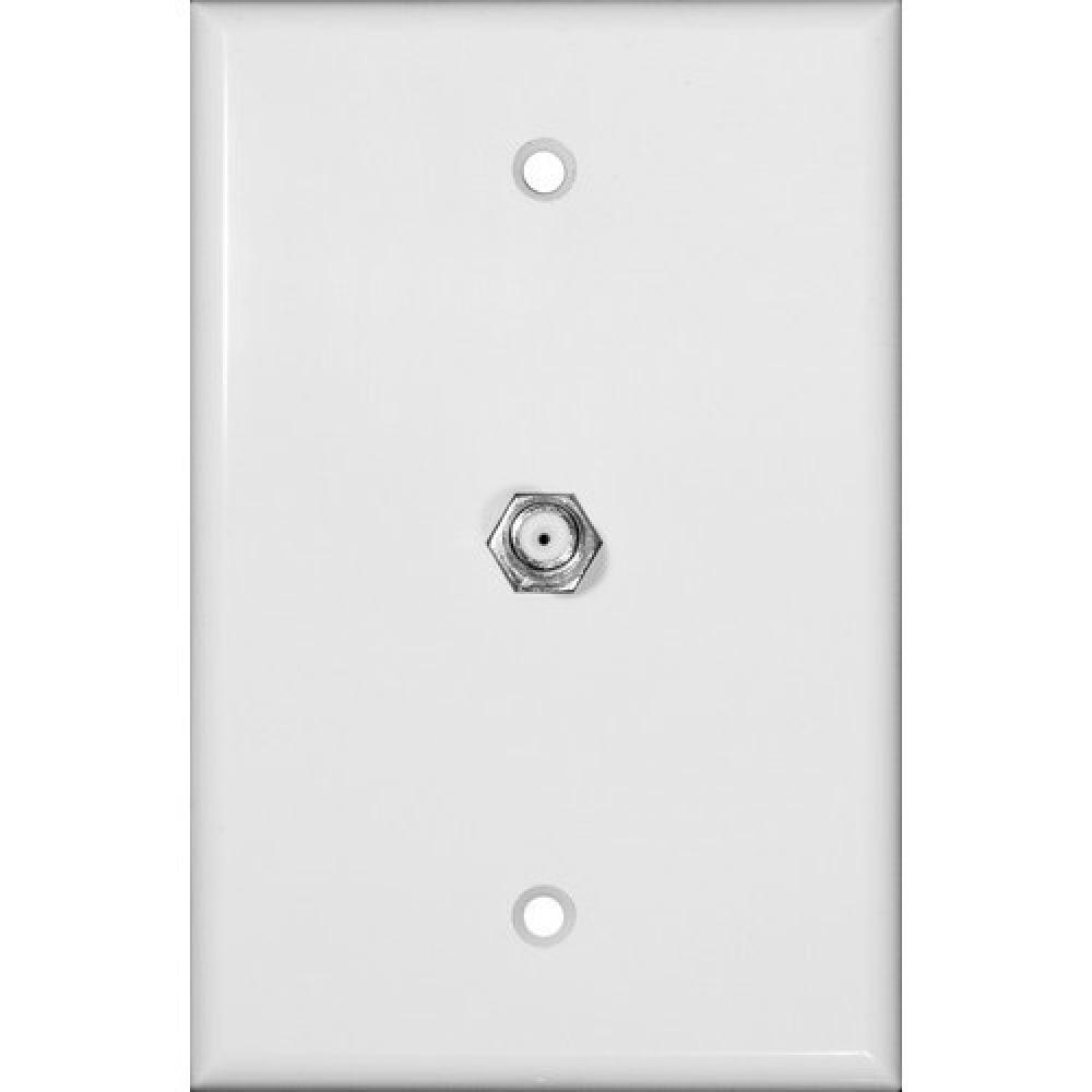 Midsize Sgl F Conn Wallplate White