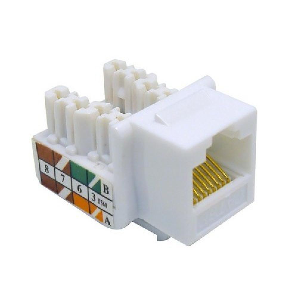 Cat5E (RJ45) Unshielded Keyst1 Jacks Wht