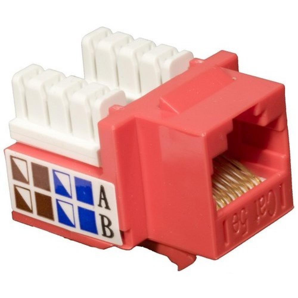 Cat5E (RJ45) Unshielded Keyst1 Jacks Red